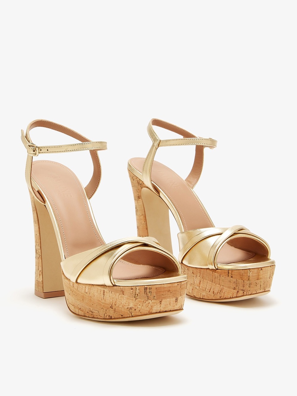 Malone Souliers Women's Natural Keaton 125 Leather Platform Sandals Size 39 NEW